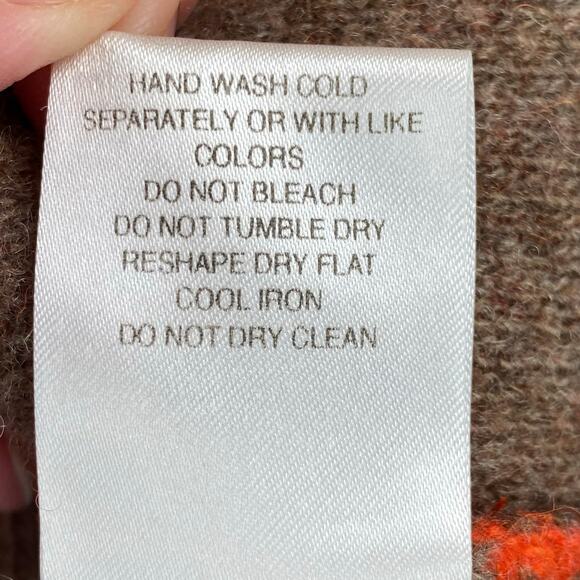 A.Ida Long Wool Sweater Coat Size L Orange Made In Italy - Picture 7 of 9